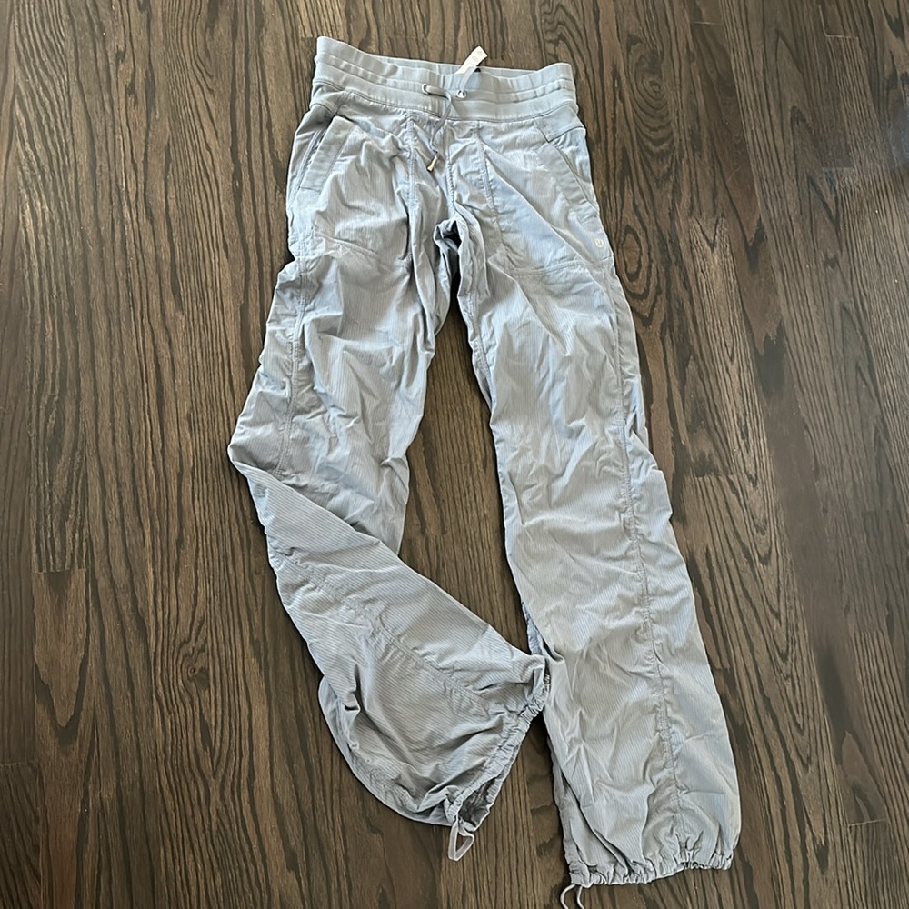 Lululemon studio pants with tie up bottom leg
